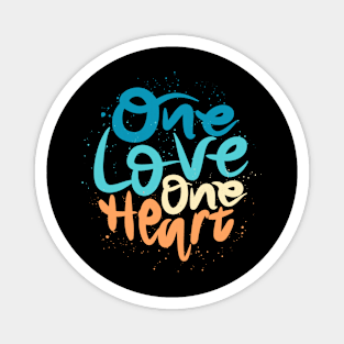 One Love One Heart lettering Magnet